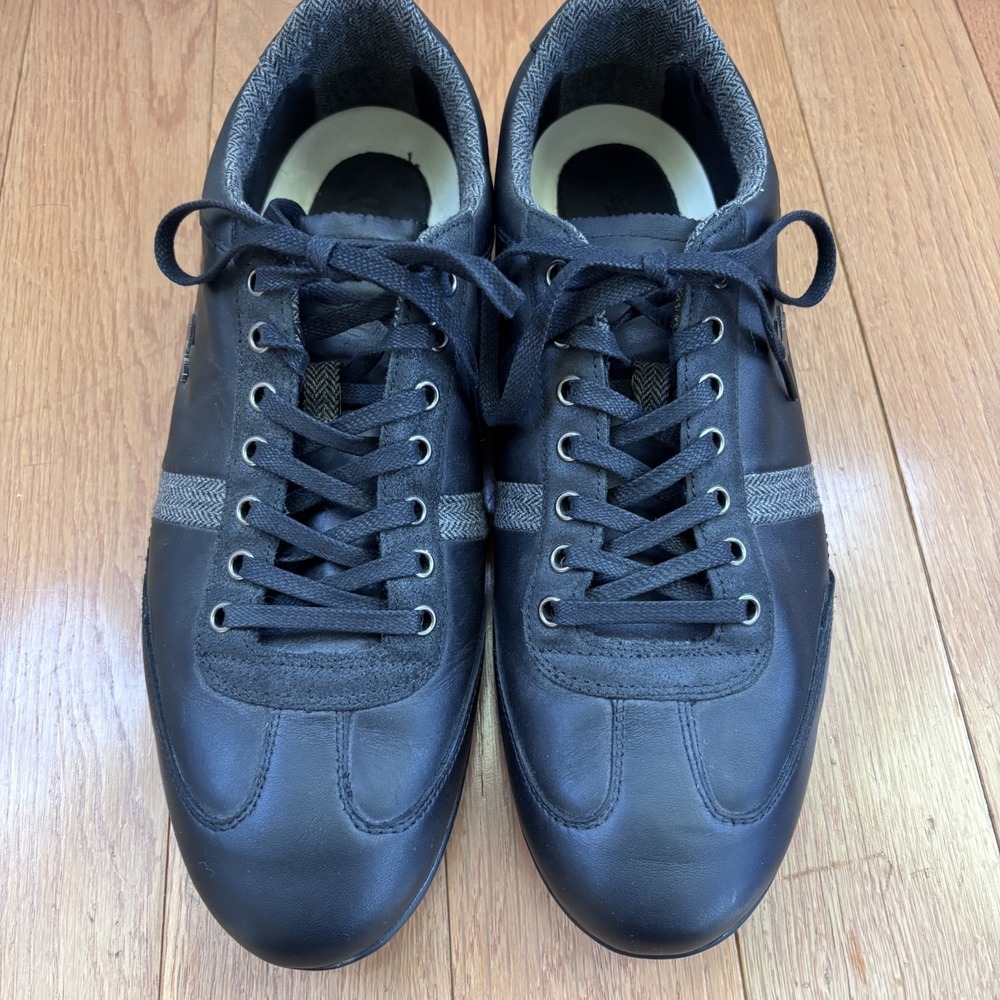Lacoste Misano 25 SRM Black‎ Leather Shoes Men's Size 10.5 Dress Casual Sneakers View 5